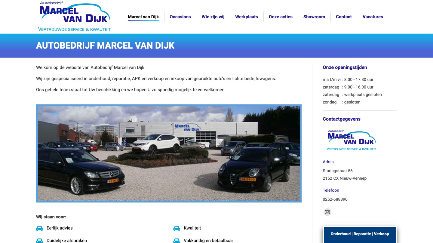 Autobedrijf Marcel van Dijk op De Pionier in Nieuw-Vennep