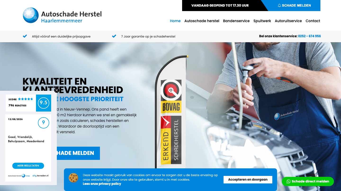 Autoschade Herstel Haarlemmermeer / Venneper Cars op De Pionier in Nieuw-Vennep